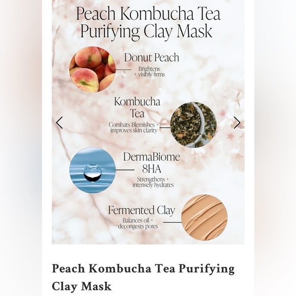 NIB Byroe Peach Kombucha Tea Purifying Clay Mask - Picture 7 of 12